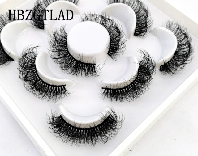 NEW 2-5 Pairs 10-25mm Natural 3D False Eyelashes Dramatic Volume Fake Lashes Makeup Mink Lashes Extension Makeup Tool Kit Cilios