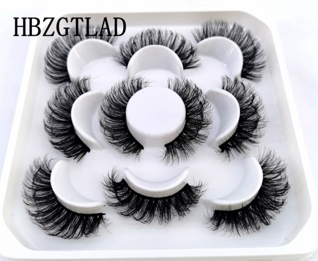 NEW 2-5 Pairs 10-25mm Natural 3D False Eyelashes Dramatic Volume Fake Lashes Makeup Mink Lashes Extension Makeup Tool Kit Cilios