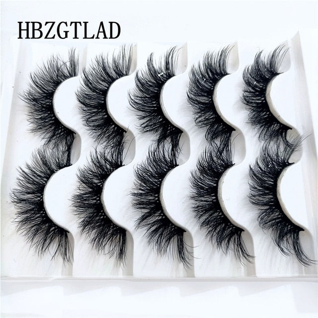 NEW 2-5 Pairs 10-25mm Natural 3D False Eyelashes Dramatic Volume Fake Lashes Makeup Mink Lashes Extension Makeup Tool Kit Cilios