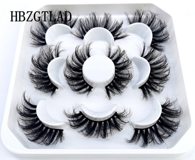 NEW 2-5 Pairs 10-25mm Natural 3D False Eyelashes Dramatic Volume Fake Lashes Makeup Mink Lashes Extension Makeup Tool Kit Cilios