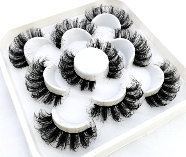 NEW 2-5 Pairs 10-25mm Natural 3D False Eyelashes Dramatic Volume Fake Lashes Makeup Mink Lashes Extension Makeup Tool Kit Cilios