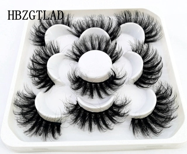 NEW 2-5 Pairs 10-25mm Natural 3D False Eyelashes Dramatic Volume Fake Lashes Makeup Mink Lashes Extension Makeup Tool Kit Cilios