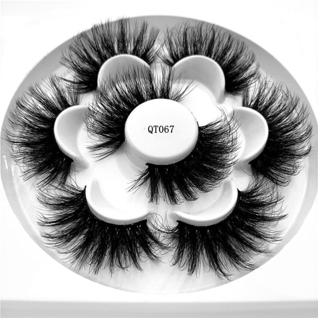 NEW 2-5 Pairs 10-25mm Natural 3D False Eyelashes Dramatic Volume Fake Lashes Makeup Mink Lashes Extension Makeup Tool Kit Cilios