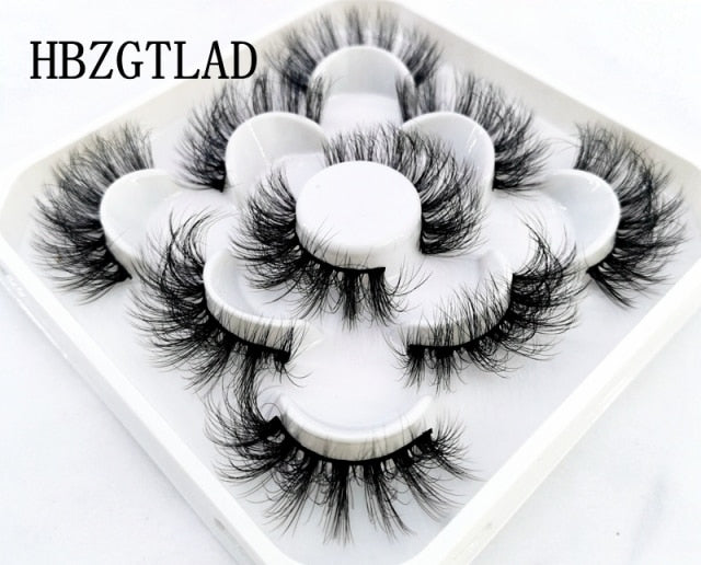 NEW 2-5 Pairs 10-25mm Natural 3D False Eyelashes Dramatic Volume Fake Lashes Makeup Mink Lashes Extension Makeup Tool Kit Cilios