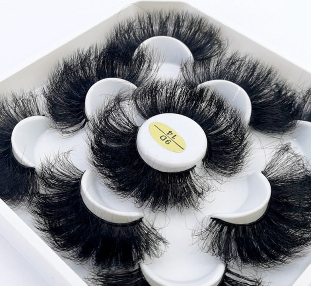 NEW 2-5 Pairs 10-25mm Natural 3D False Eyelashes Dramatic Volume Fake Lashes Makeup Mink Lashes Extension Makeup Tool Kit Cilios