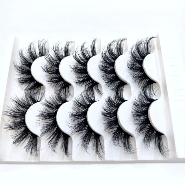 NEW 2-5 Pairs 10-25mm Natural 3D False Eyelashes Dramatic Volume Fake Lashes Makeup Mink Lashes Extension Makeup Tool Kit Cilios