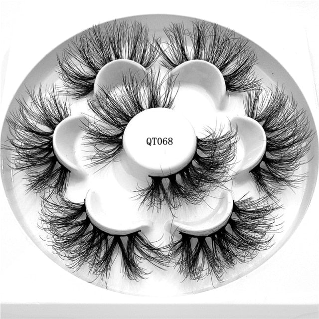 NEW 2-5 Pairs 10-25mm Natural 3D False Eyelashes Dramatic Volume Fake Lashes Makeup Mink Lashes Extension Makeup Tool Kit Cilios