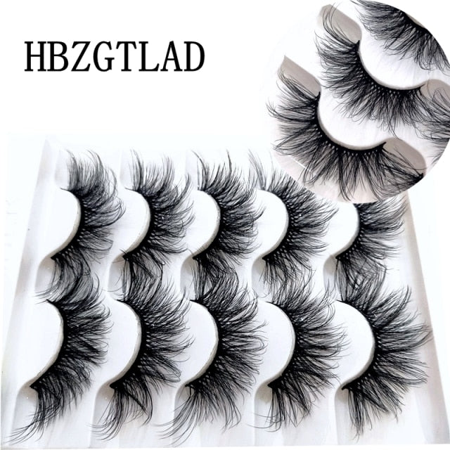 NEW 2-5 Pairs 10-25mm Natural 3D False Eyelashes Dramatic Volume Fake Lashes Makeup Mink Lashes Extension Makeup Tool Kit Cilios