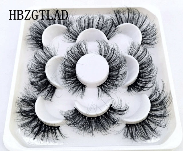 NEW 2-5 Pairs 10-25mm Natural 3D False Eyelashes Dramatic Volume Fake Lashes Makeup Mink Lashes Extension Makeup Tool Kit Cilios