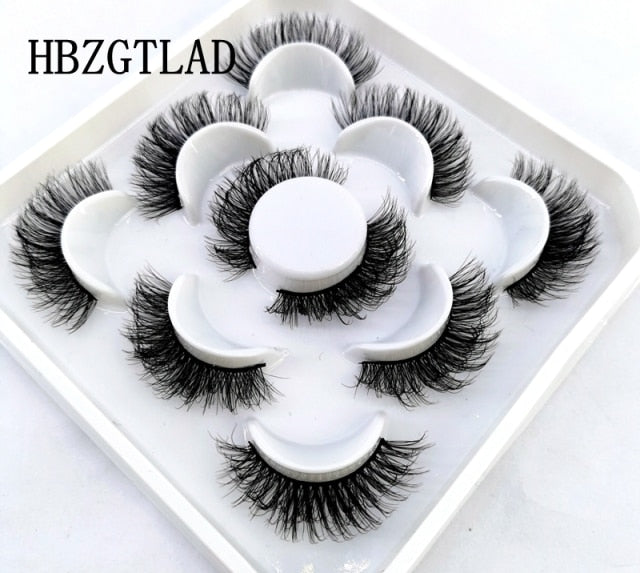 NEW 2-5 Pairs 10-25mm Natural 3D False Eyelashes Dramatic Volume Fake Lashes Makeup Mink Lashes Extension Makeup Tool Kit Cilios