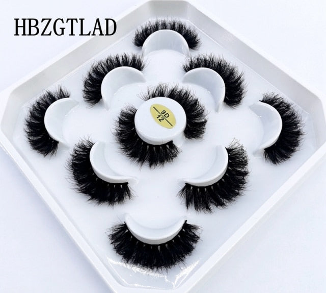 NEW 2-5 Pairs 10-25mm Natural 3D False Eyelashes Dramatic Volume Fake Lashes Makeup Mink Lashes Extension Makeup Tool Kit Cilios