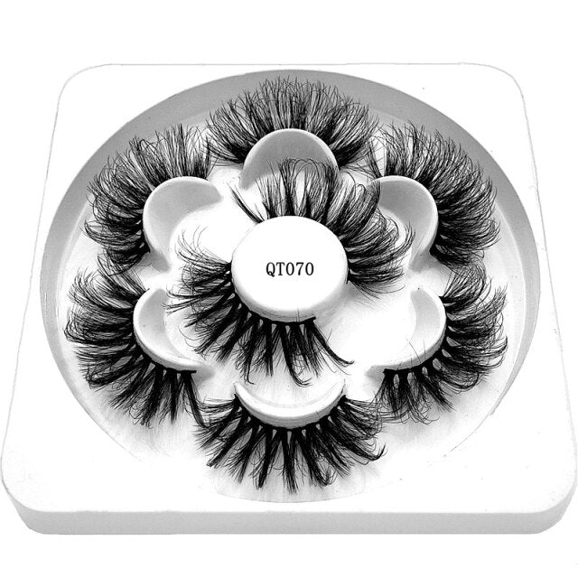 NEW 2-5 Pairs 10-25mm Natural 3D False Eyelashes Dramatic Volume Fake Lashes Makeup Mink Lashes Extension Makeup Tool Kit Cilios