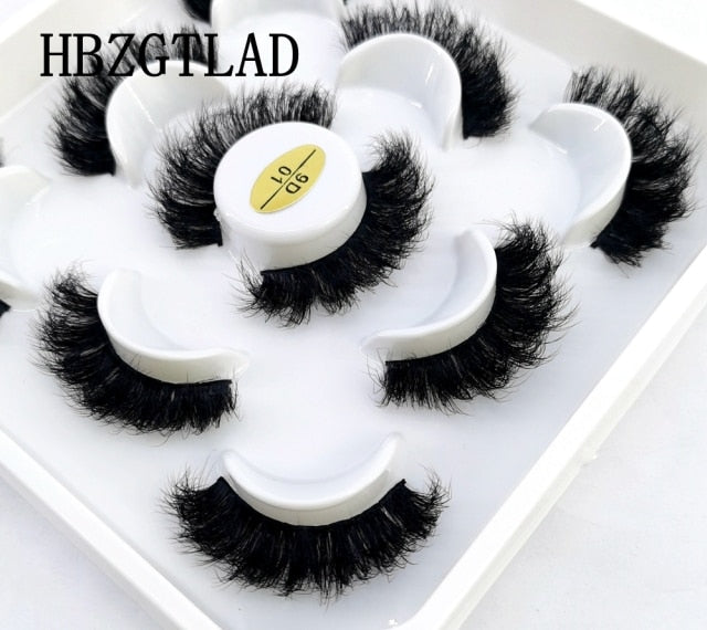 NEW 2-5 Pairs 10-25mm Natural 3D False Eyelashes Dramatic Volume Fake Lashes Makeup Mink Lashes Extension Makeup Tool Kit Cilios