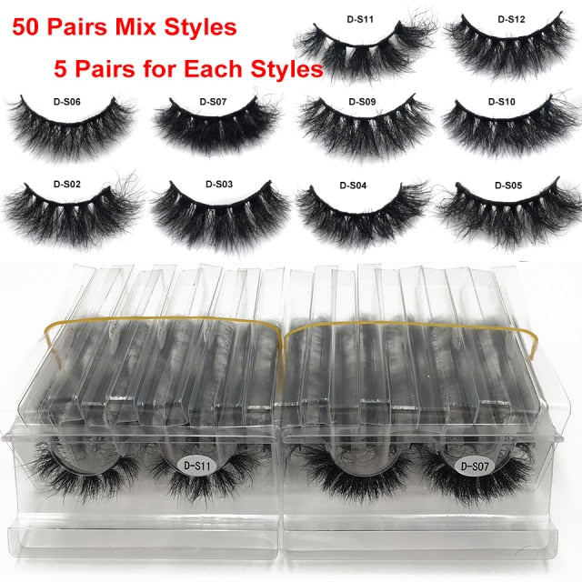 RED SIREN Mink Lashes Wholesale 5/10/50 Pairs Fluffy Real Mink Hair Natural Eyelashes Wholesale Short Wispy Mink Eyelashes Bulk