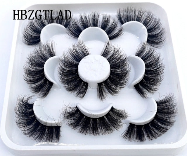 NEW 2-5 Pairs 10-25mm Natural 3D False Eyelashes Dramatic Volume Fake Lashes Makeup Mink Lashes Extension Makeup Tool Kit Cilios