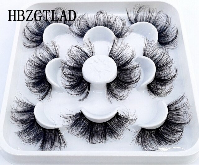 NEW 2-5 Pairs 10-25mm Natural 3D False Eyelashes Dramatic Volume Fake Lashes Makeup Mink Lashes Extension Makeup Tool Kit Cilios