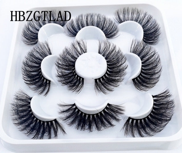 NEW 2-5 Pairs 10-25mm Natural 3D False Eyelashes Dramatic Volume Fake Lashes Makeup Mink Lashes Extension Makeup Tool Kit Cilios