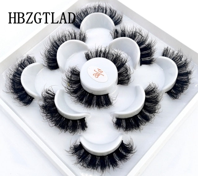 NEW 2-5 Pairs 10-25mm Natural 3D False Eyelashes Dramatic Volume Fake Lashes Makeup Mink Lashes Extension Makeup Tool Kit Cilios