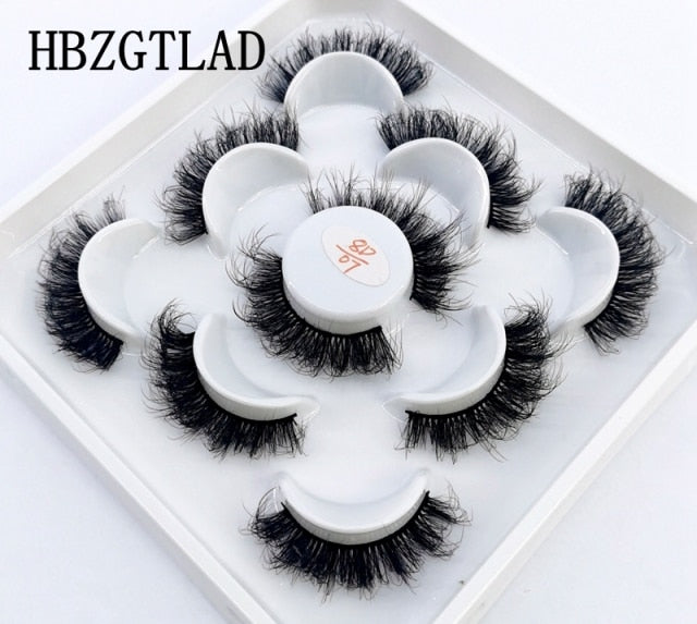 NEW 2-5 Pairs 10-25mm Natural 3D False Eyelashes Dramatic Volume Fake Lashes Makeup Mink Lashes Extension Makeup Tool Kit Cilios