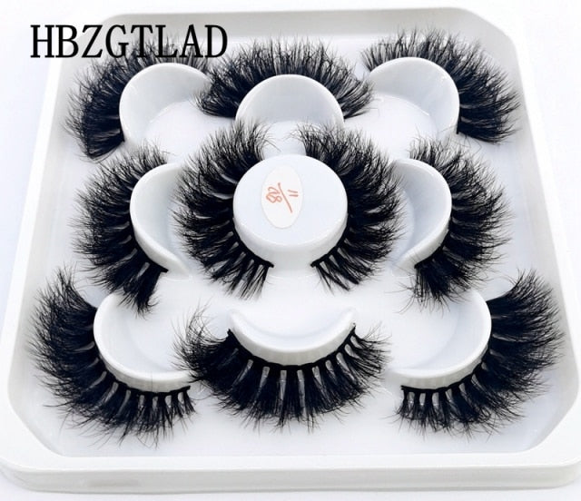 NEW 2-5 Pairs 10-25mm Natural 3D False Eyelashes Dramatic Volume Fake Lashes Makeup Mink Lashes Extension Makeup Tool Kit Cilios