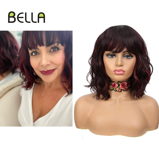 Short Synthetic Curly Bob Wig