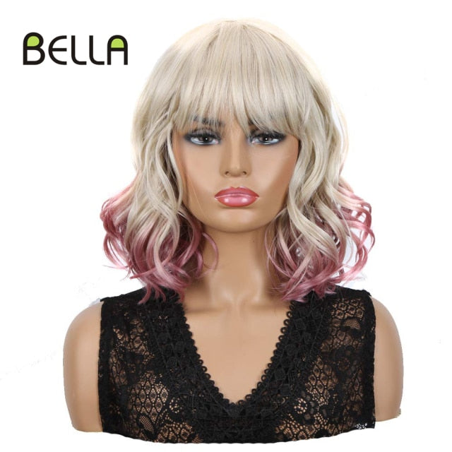 Short Synthetic Curly Bob Wig