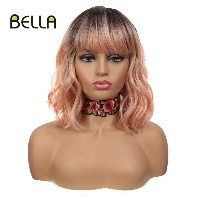 Short Synthetic Curly Bob Wig