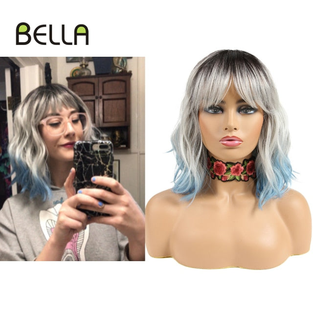 Short Synthetic Curly Bob Wig