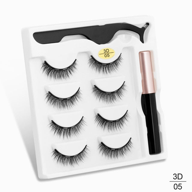 3D Mink Eyelashes with Magnetic Eyeliner