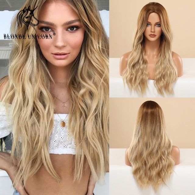 Synthetic Blonde Long Heat Resistant Wig