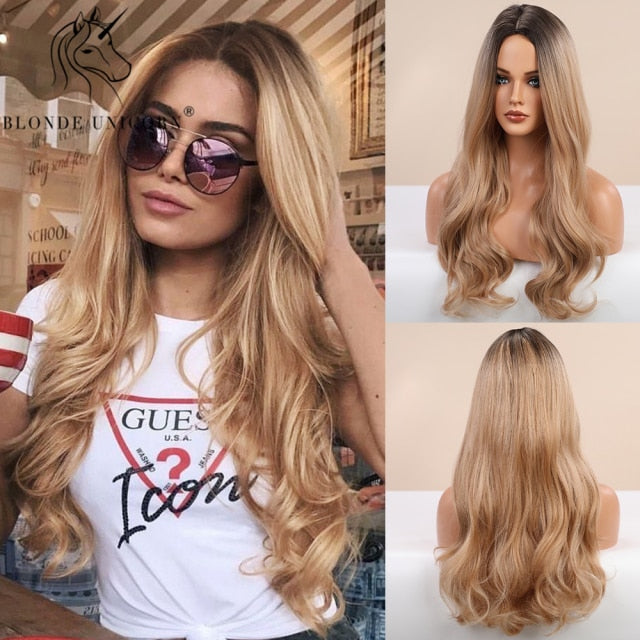 Synthetic Blonde Long Heat Resistant Wig