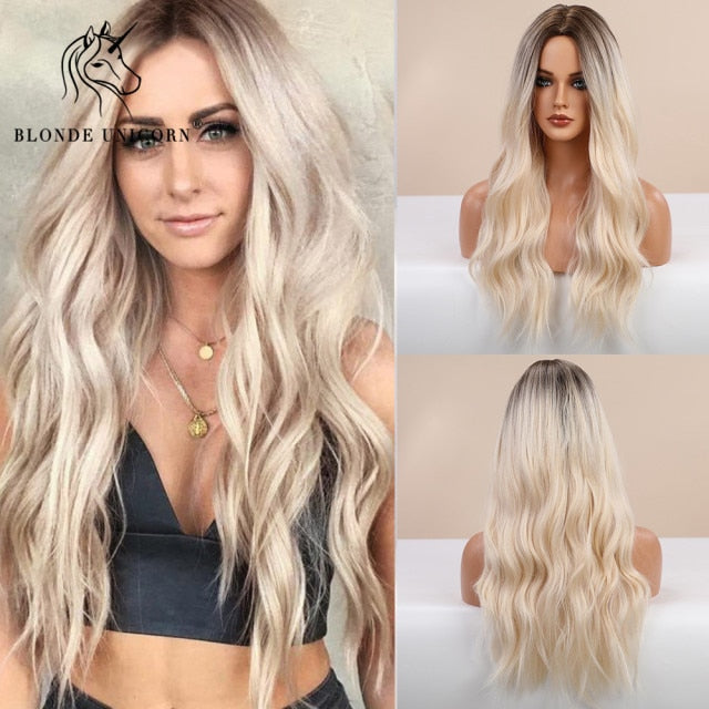 Synthetic Blonde Long Heat Resistant Wig