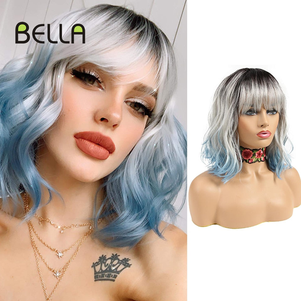 Short Synthetic Curly Bob Wig