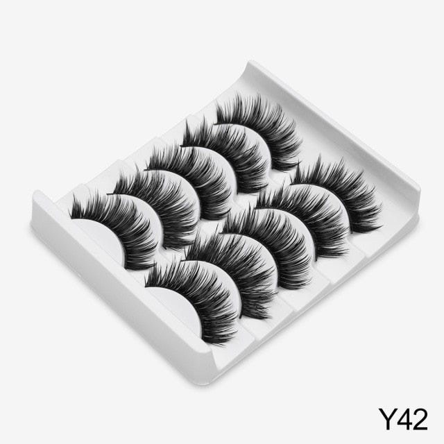 New 5/8 pairs natural 3d faux mink eyelashes extension