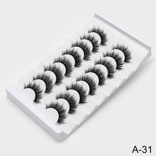 New 5/8 pairs natural 3d faux mink eyelashes extension