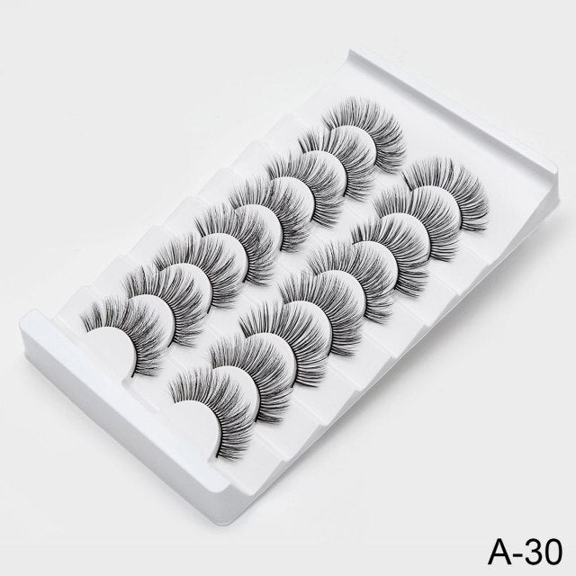 New 5/8 pairs natural 3d faux mink eyelashes extension