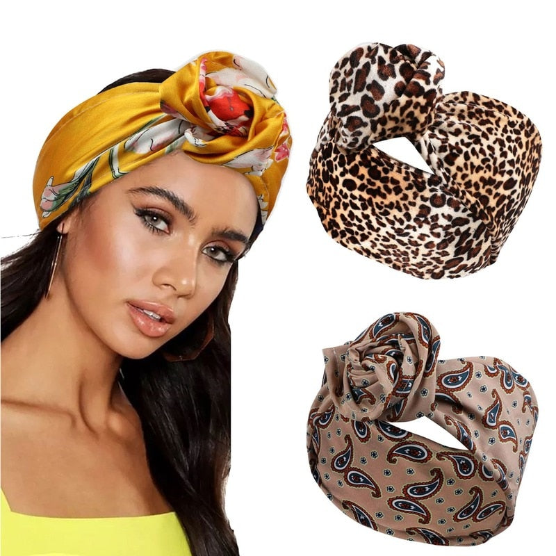 New Printed Wire Hair Band Yoga HAIR BAND HEADBAND Sweat Absorbing Band Anti Sweat Women's Wide Brimmed Scarf Headdress 350