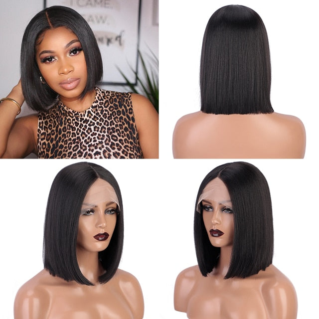 Short Synthetic Straight Blonde Lace Wigs