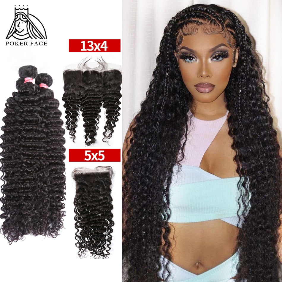 Transparent Lace Closure Brazilian Curly Human Hair