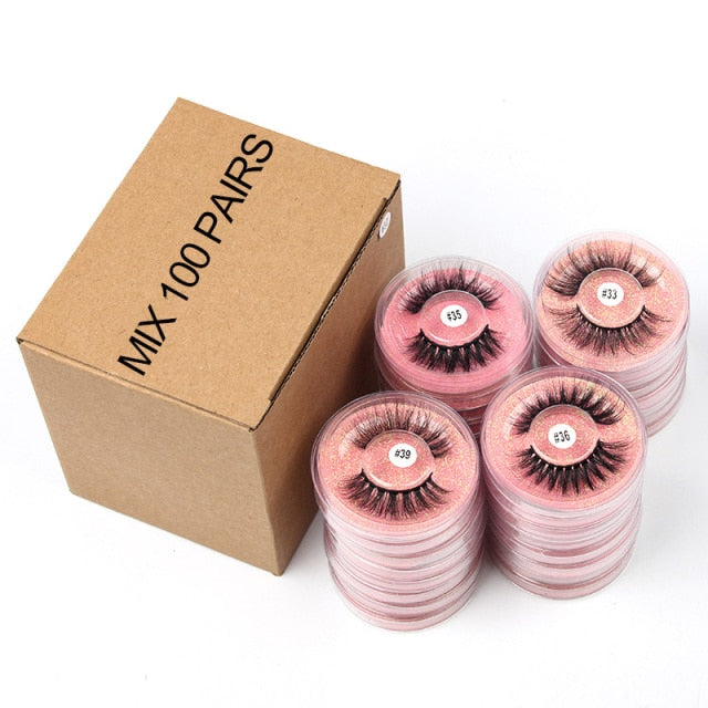 Eyelash Wholesale 4/20/50/100 Pcs 3D Mink Lashes Natural False Eyelashes Reusable Messy Fake Lashes In Bulk Cilios Makeup