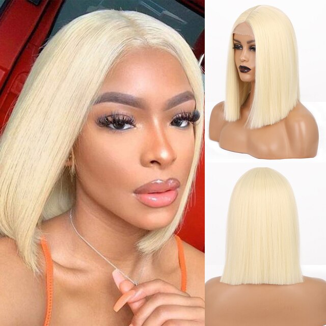 Short Ombre Red Bob Synthetic Straight Wigs