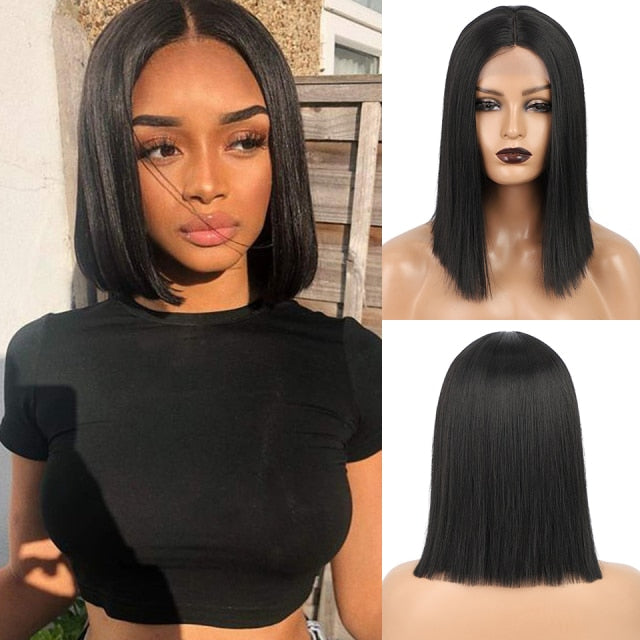 Short Ombre Red Bob Synthetic Straight Wigs