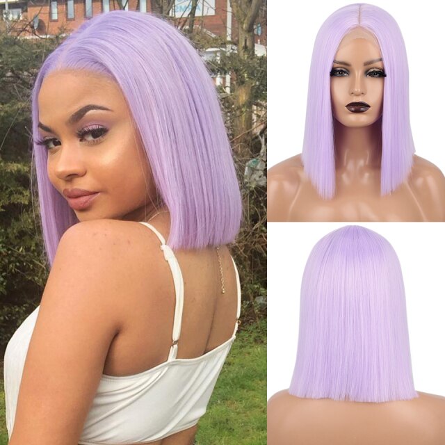 Short Ombre Red Bob Synthetic Straight Wigs