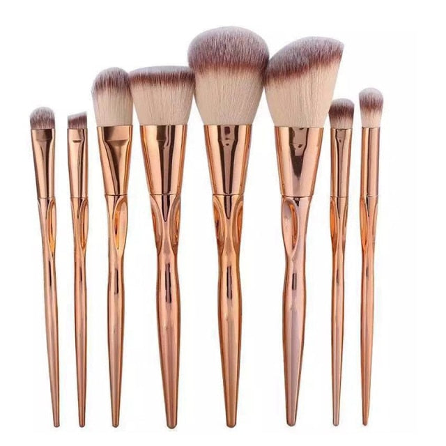 NEW BLACK+RED 10PCS/SET Foundation Powder Makeup Brush