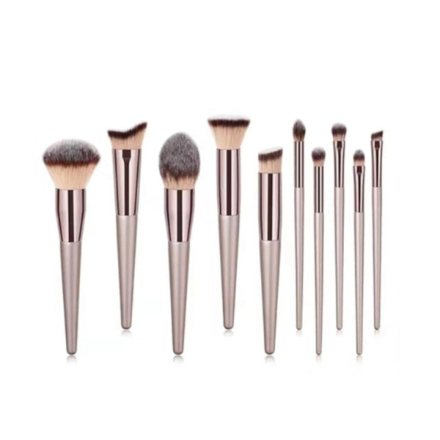 NEW BLACK+RED 10PCS/SET Foundation Powder Makeup Brush