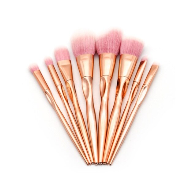 NEW BLACK+RED 10PCS/SET Foundation Powder Makeup Brush