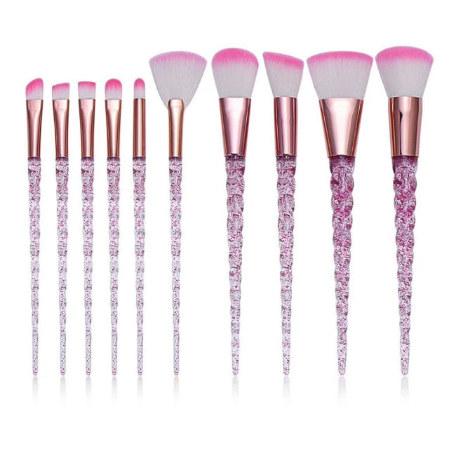 NEW BLACK+RED 10PCS/SET Foundation Powder Makeup Brush