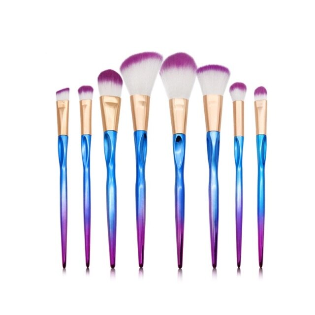 NEW BLACK+RED 10PCS/SET Foundation Powder Makeup Brush
