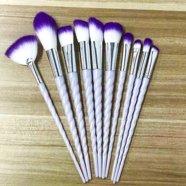 NEW BLACK+RED 10PCS/SET Foundation Powder Makeup Brush
