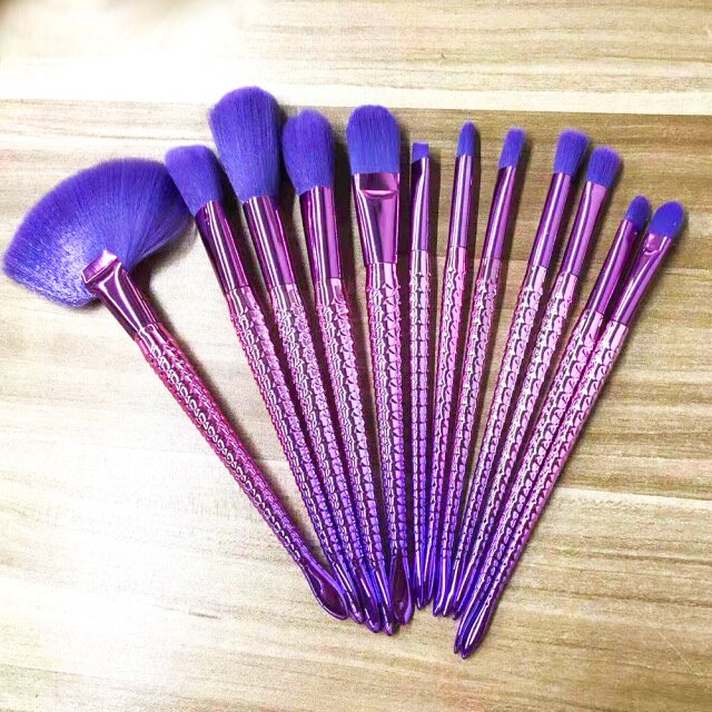NEW BLACK+RED 10PCS/SET Foundation Powder Makeup Brush